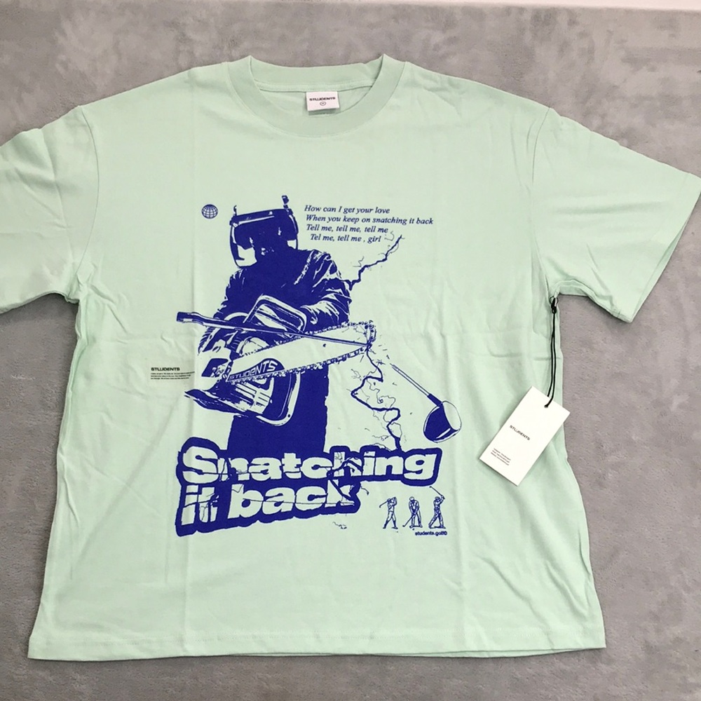 Students Golf  Snatching it Back T Shirt Mint Green New
